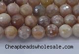 CMS1300 15.5 inches 4mm faceted round AB-color moonstone beads