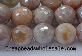 CMS1303 15.5 inches 10mm faceted round AB-color moonstone beads