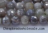 CMS1311 15.5 inches 6mm faceted round AB-color grey moonstone beads