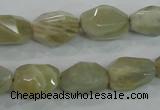 CMS133 15.5 inches 10*16mm faceted nugget moonstone gemstone beads