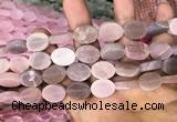 CMS1468 15.5 inches 12*16mm oval matte moonstone beads wholesale