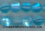 CMS1558 15.5 inches 10mm round matte synthetic moonstone beads