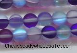 CMS1577 15.5 inches 8mm round matte synthetic moonstone beads