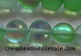 CMS1609 15.5 inches 12mm round matte synthetic moonstone beads