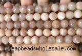 CMS1680 15.5 inches 10mm faceted round moonstone beads wholesale