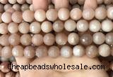 CMS1681 15.5 inches 12mm faceted round moonstone beads wholesale