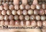 CMS1682 15.5 inches 14mm faceted round moonstone beads wholesale