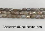 CMS1781 15.5 inches 8*12mm faceted rectangle AB-color moonstone beads