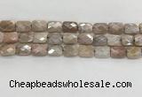 CMS1783 15.5 inches 10*14mm faceted rectangle AB-color moonstone beads