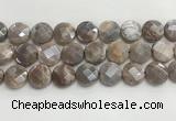 CMS1793 15.5 inches 18mm faceted coin AB-color moonstone beads