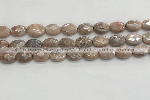 CMS1800 15.5 inches 12*16mm faceted oval AB-color moonstone beads