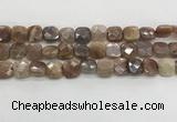 CMS1829 15.5 inches 12*12mm faceted square AB-color moonstone beads