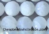 CMS1861 15.5 inches 8mm faceted round white moonstone gemstone beads