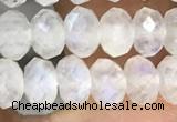 CMS1867 15.5 inches 4*6mm faceted rondelle white moonstone beads