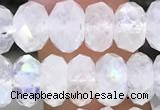 CMS1868 15.5 inches 5*8mm faceted rondelle white moonstone beads