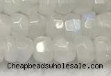 CMS1910 15.5 inches 4.5*6mm faceted rondelle white moonstone beads