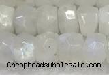 CMS1911 15.5 inches 5*8mm faceted rondelle white moonstone beads