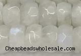 CMS1912 15.5 inches 6*10mm faceted rondelle white moonstone beads