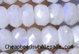 CMS1926 15.5 inches 5*8mm faceted rondelle white moonstone beads