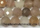 CMS2123 15 inches 6mm faceted rondelle moonstone beads