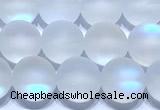 CMS2171 15 inches 6mm, 8mm, 10mm & 12mm round matte synthetic moonstone beads