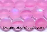 CMS2175 15 inches 6mm, 8mm, 10mm & 12mm round matte synthetic moonstone beads