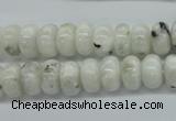 CMS218 15.5 inches 6*10mm rondelle white moonstone gemstone beads