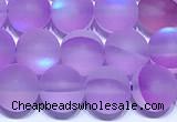 CMS2181 15 inches 6mm, 8mm, 10mm & 12mm round matte synthetic moonstone beads