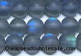 CMS2200 15 inches 6mm, 8mm, 10mm & 12mm round matte synthetic moonstone beads