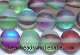 CMS2222 15 inches  8mm round matte synthetic moonstone beads