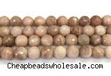 CMS2283 15 inches 12mm faceted round moonstone beads