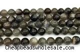 CMS2303 15 inches 10mm round black moonstone beads wholesale