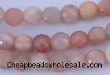 CMS350 15.5 inches 6mm faceted round natural pink moonstone beads