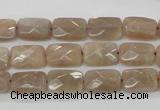 CMS40 15.5 inches 8*12mm faceted rectangle moonstone gemstone beads