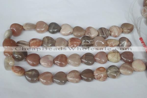 CMS528 15.5 inches 20*20mm heart moonstone beads wholesale