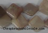 CMS531 15.5 inches 15*15mm diamond moonstone beads wholesale