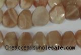 CMS561 15.5 inches 8*12mm faceted freefrom moonstone beads wholesale