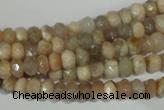 CMS563 15.5 inches 4*6mm faceted rondelle moonstone beads wholesale