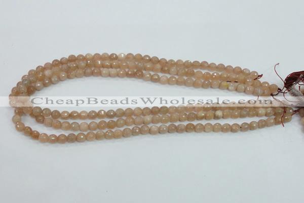 CMS58 15.5 inches 6mm faceted round moonstone gemstone beads