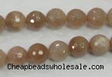 CMS60 15.5 inches 10mm faceted round moonstone gemstone beads