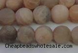 CMS605 15.5 inches 14mm round matte natural moonstone beads