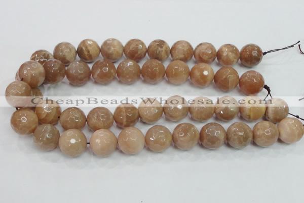 CMS64 15.5 inches 18mm faceted round moonstone gemstone beads