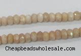 CMS66 15.5 inches 4*6mm faceted rondelle moonstone gemstone beads