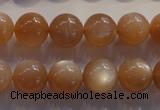 CMS734 15.5 inches 12mm round A grade natural peach moonstone beads