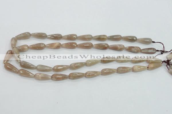 CMS74 15.5 inches 8*20mm faceted teardrop moonstone gemstone beads