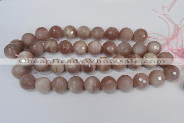 CMS769 15.5 inches 18mm faceted round natural moonstone beads