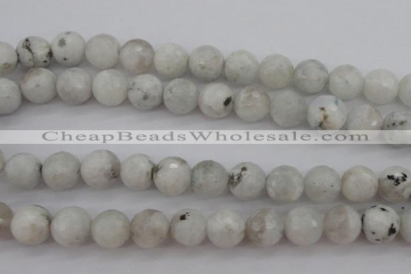 CMS804 15.5 inches 12mm faceted round white moonstone beads