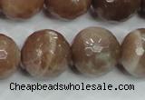 CMS82 15.5 inches 18mm faceted round moonstone gemstone beads