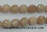 CMS84 15.5 inches 10mm faceted round moonstone gemstone beads