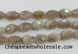 CMS87 15.5 inches 6*9mm faceted teardrop moonstone gemstone beads